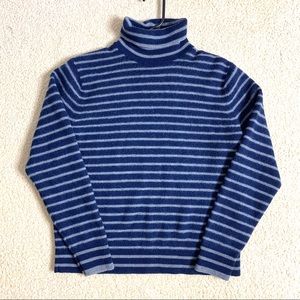 Lands End 100% Merino Wool Striped Sweater